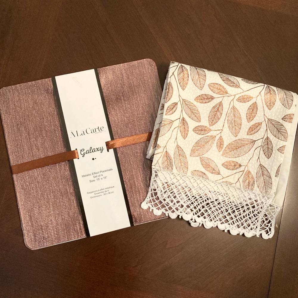 Metalic Brown Placemats, Table Cloth & Runner✨✨